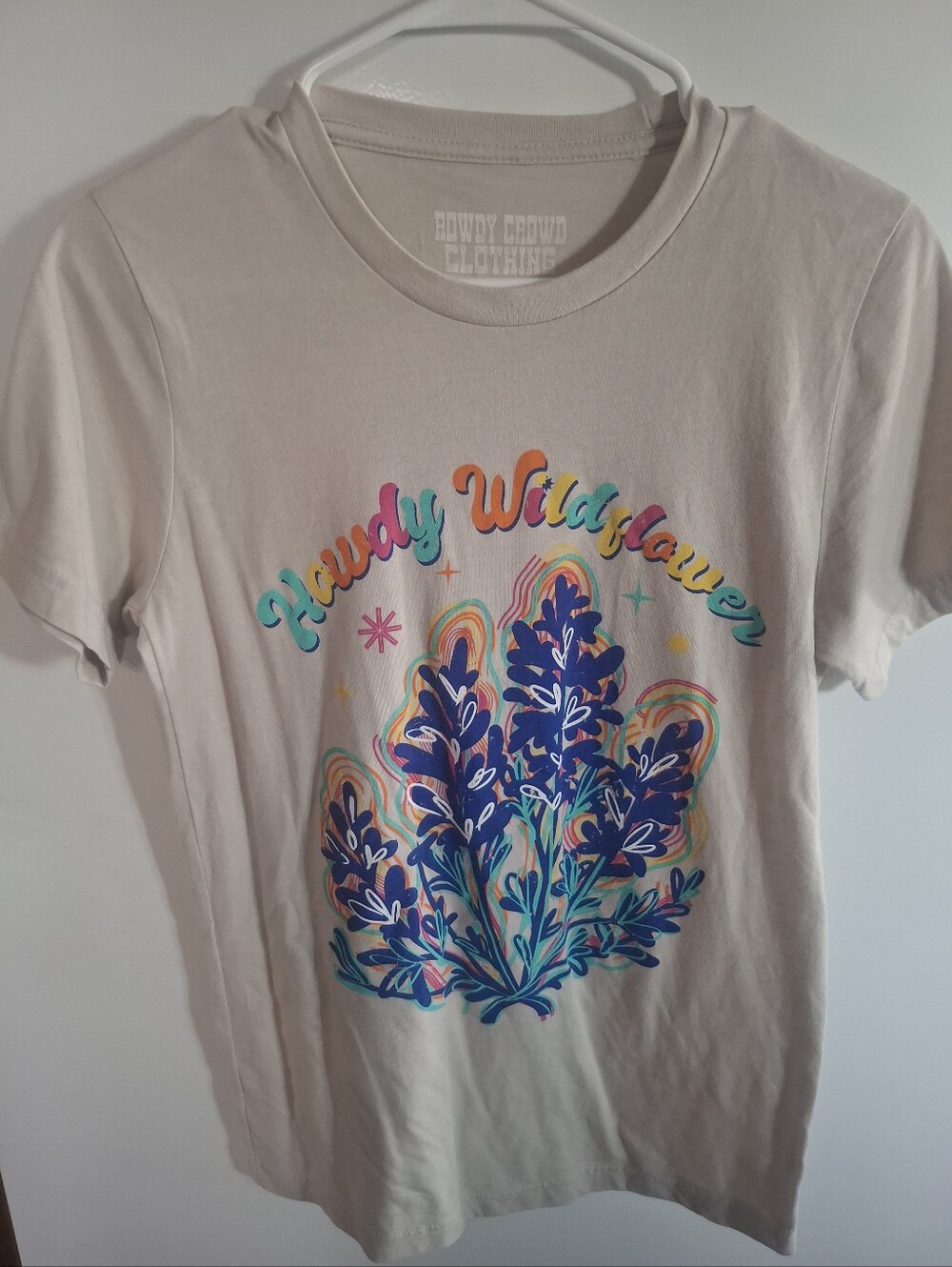 Howdy Wildflower Graphic Tee - Cream with Multicolor Floral Print